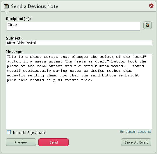 deviantART pink send button for notes