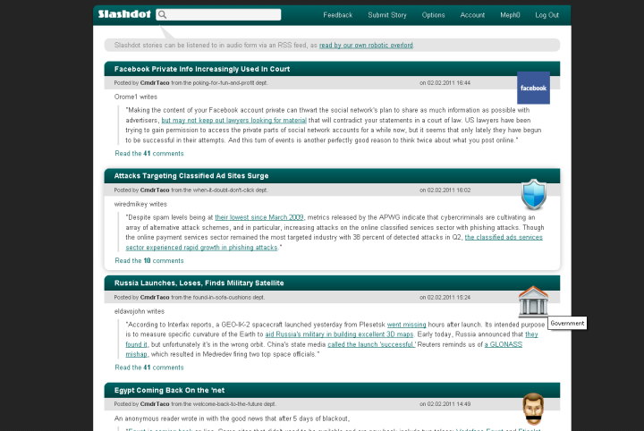 Slashdot - Site cleanup