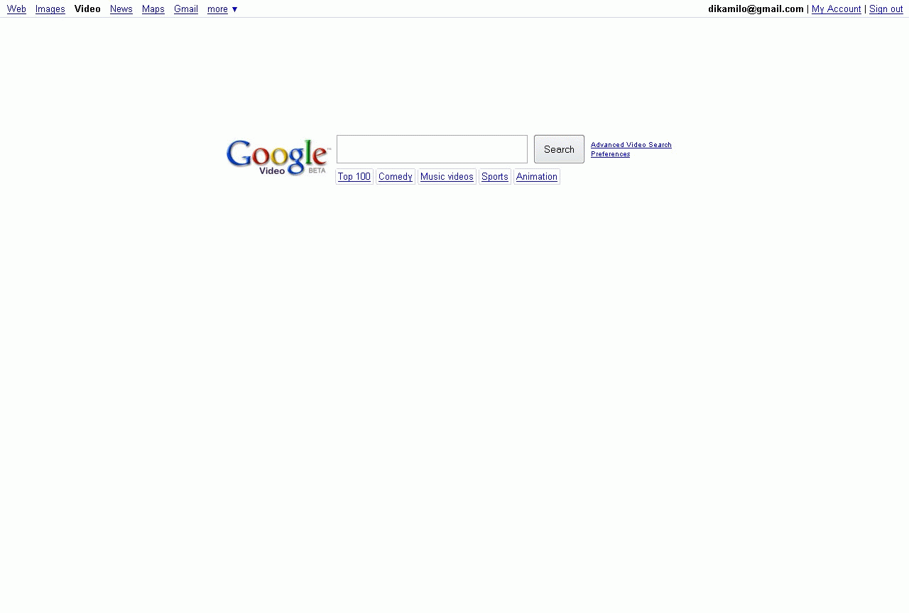 Video Google Main Page  Tweak
