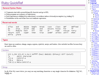 Ruby QuickRef beautifier