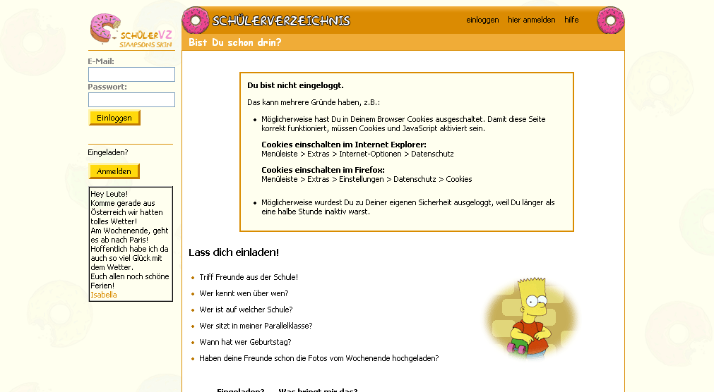 SchuelerVZ Simpsons-Skin by Jack !! for Beta 2.0 !