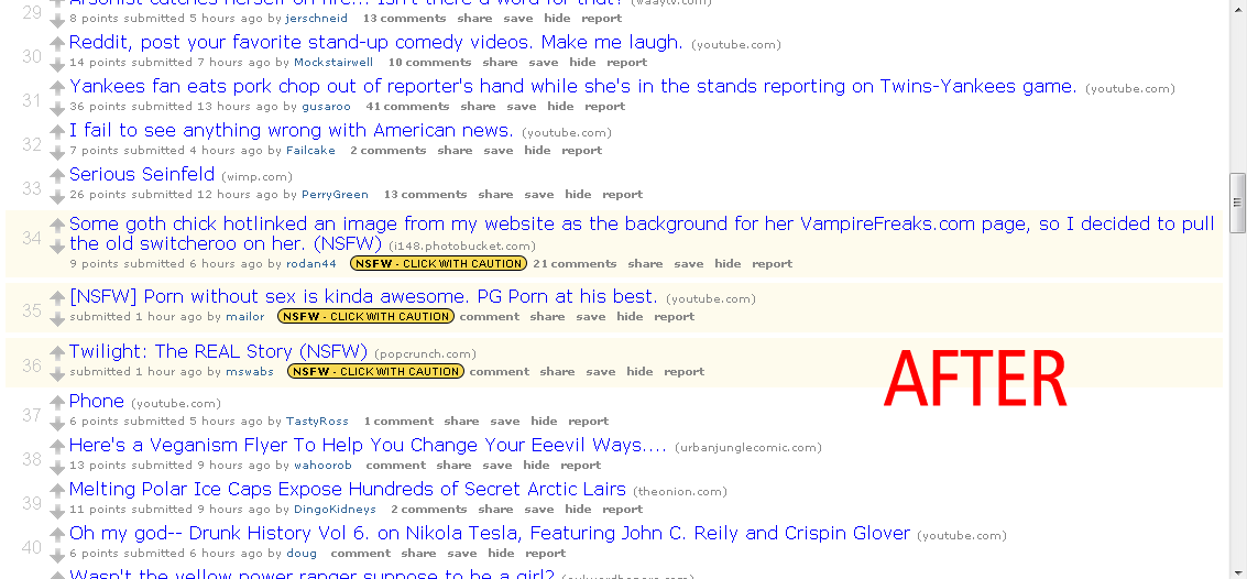 reddit - Highlight NSFW Posts
