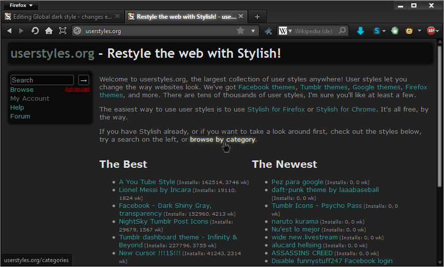 Global dark style - changes everything to DARK