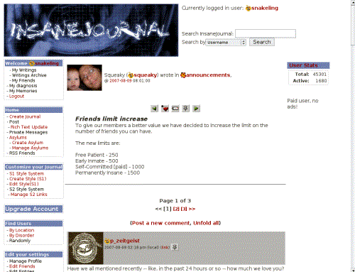 InsaneJournal Black on White Hand Stylescheme