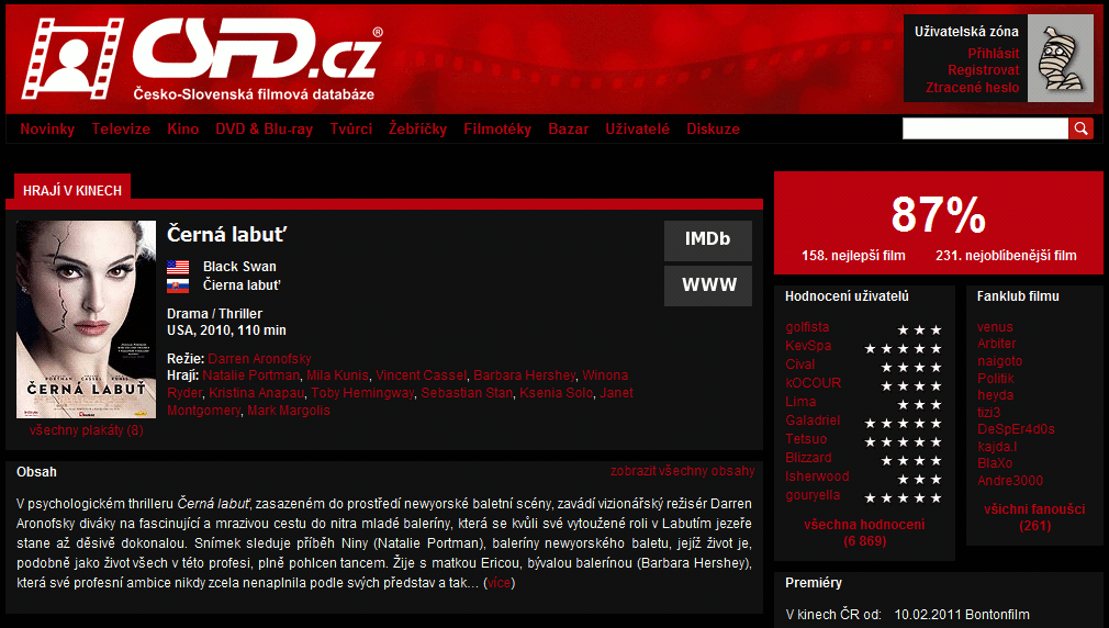 CSFD.cz - dark style