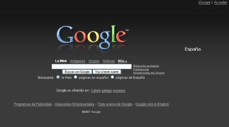 Google Web Search - dark gray redesign "SPANISH"