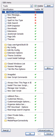 Tweaked Menu Editor