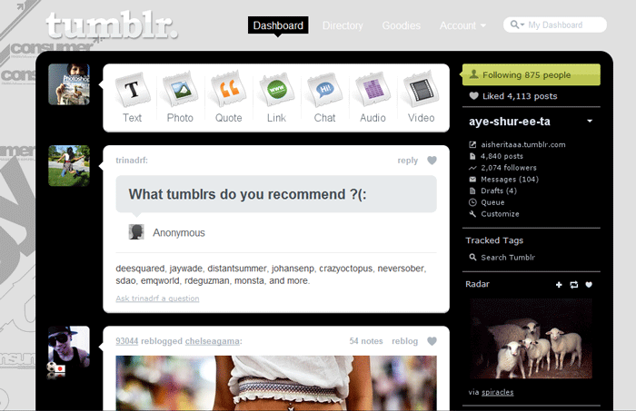 Tumblr - Keeping it simple