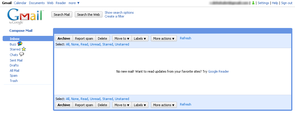 Remove Sponser links on top of gmail mail list