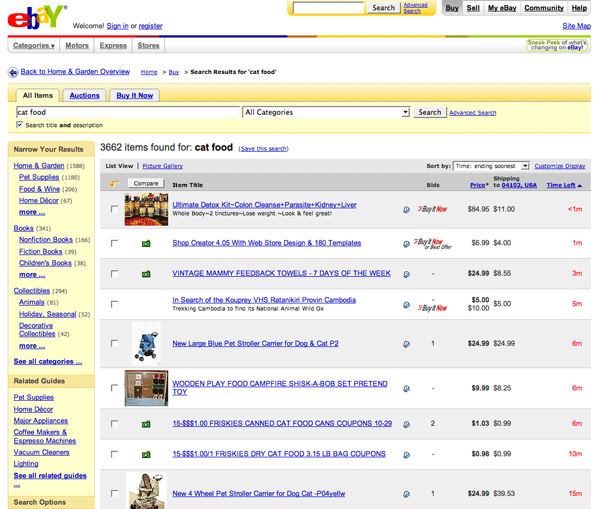 old eBay search format, more radical version