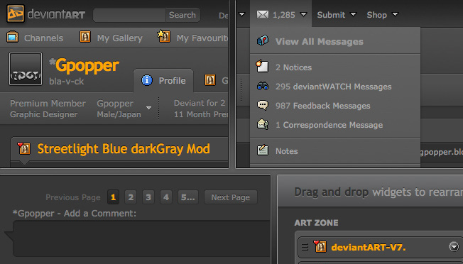 deviantART V7 darkGray Style