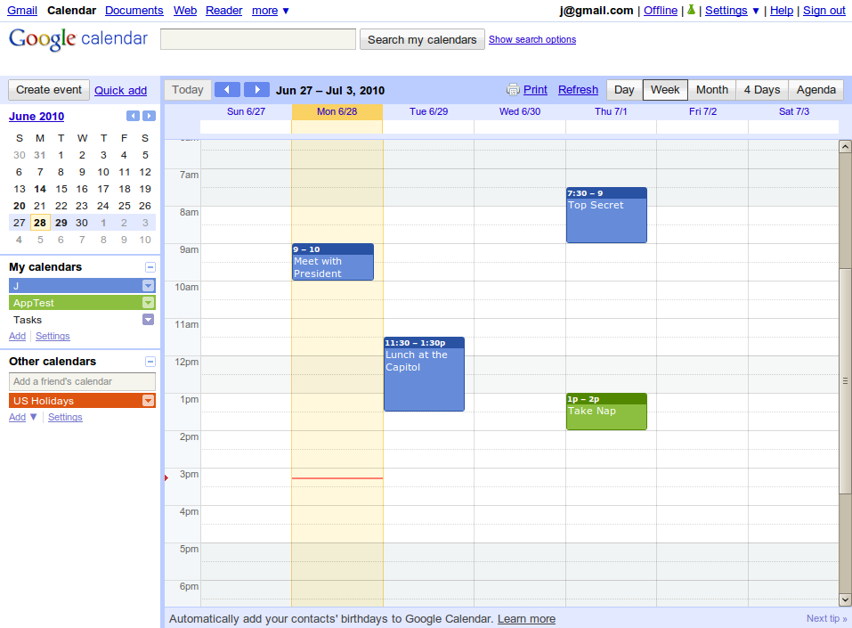 Google Calendar - Highlight Workday Hours