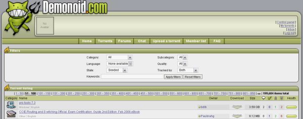 Demonoid - Site cleanup