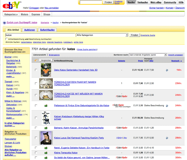 ebay.de "altes" Suchformat