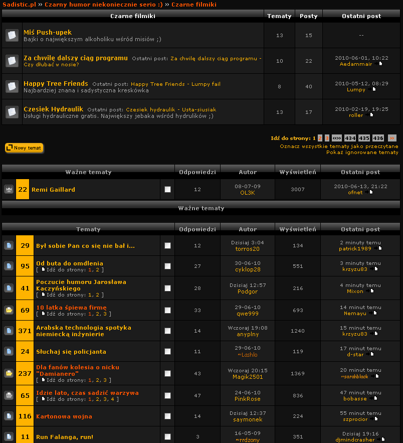 sadistic.pl - odwiedzone linki są ciemniejsze