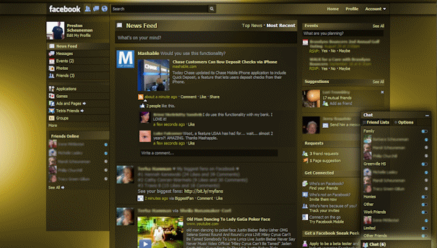 Facebook - Dark Shiny Gold, transparency