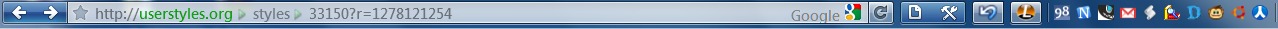 Bookmarks bar show icon only