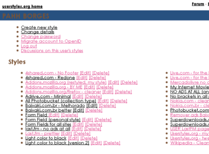Userstyles.org - my visual