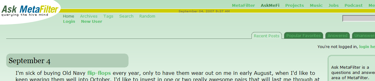 Ask.Metafilter - Pastel Green