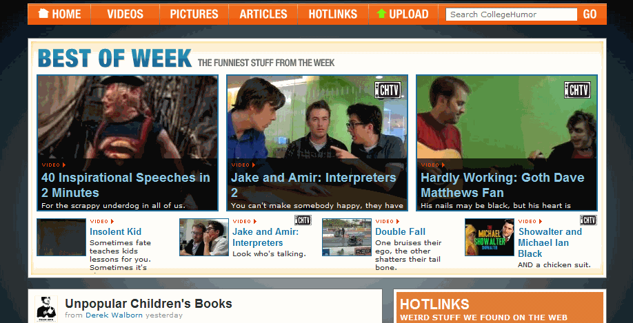 CollegeHumor cleanup [2009 update]