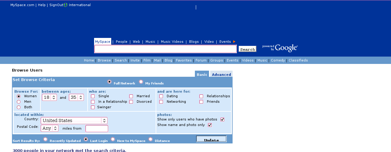 myspace.com full screen content