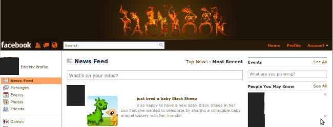 Facebook - Fire theme