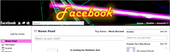 Facebook - Neon Theme