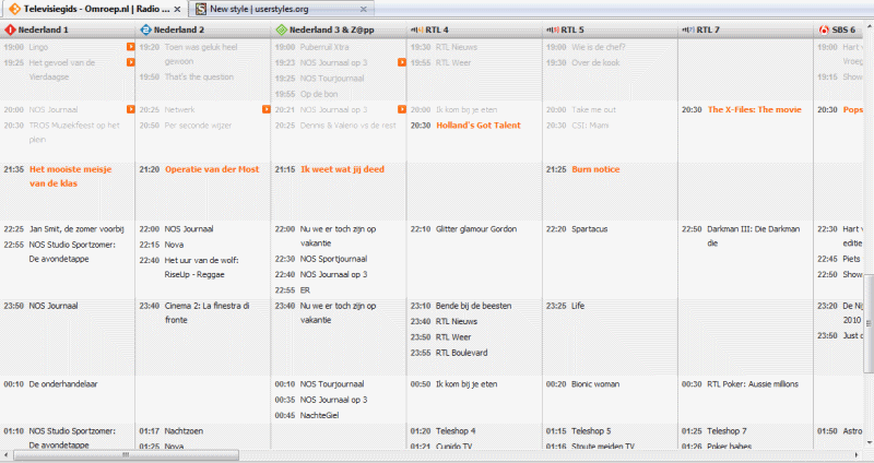 Fullscreen TV gids omroep.nl