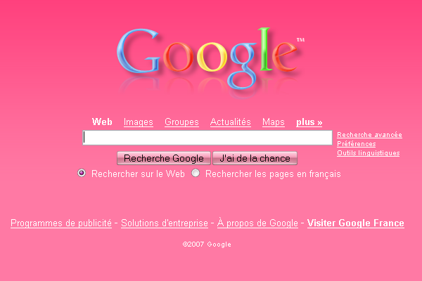 Google Web Search - Pink redesign