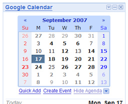iGoogle - Colorize Google Calendar (Start on Sun)