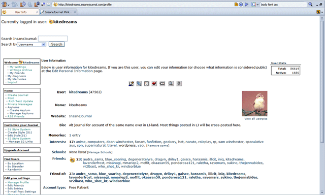 InsaneJournal Clean (WhtBlkBlu) w/ login