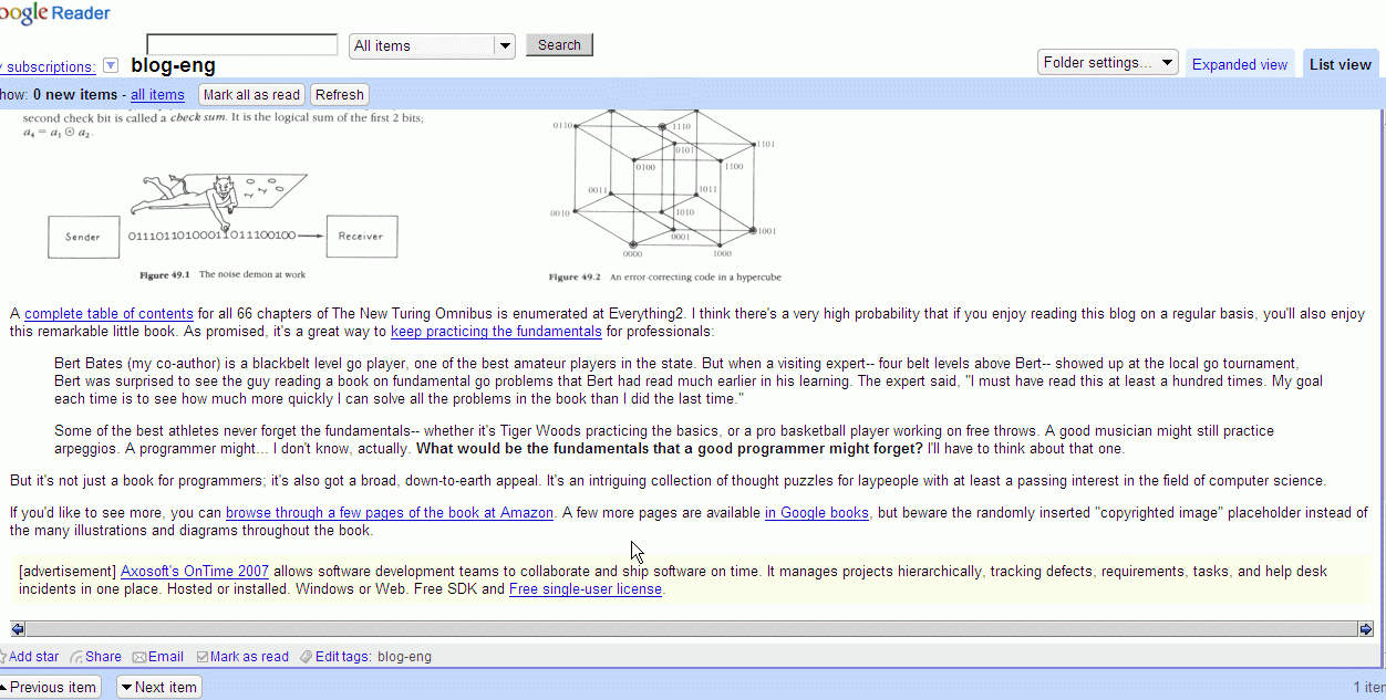 Google Reader simple cleaner