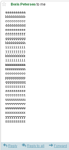 Gmail monospace font