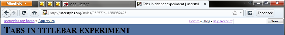 Tabs in titlebar experiment