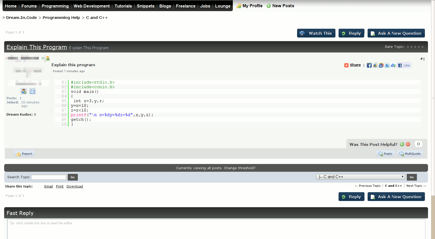 Dreamincode.net - cut down for small screens