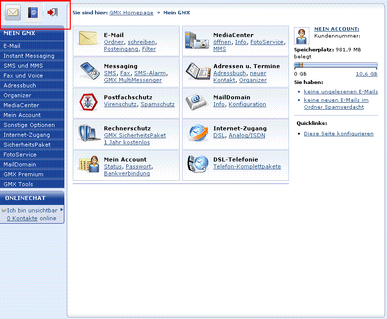 GMX TopMail - Navigator versetzt