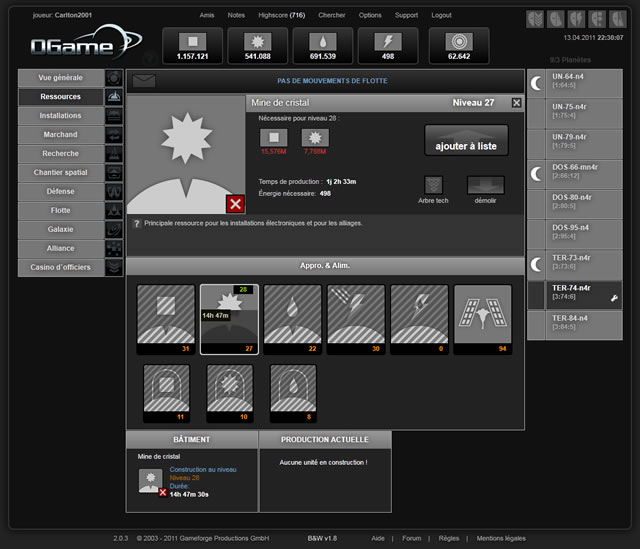 OGame Redesign B&W