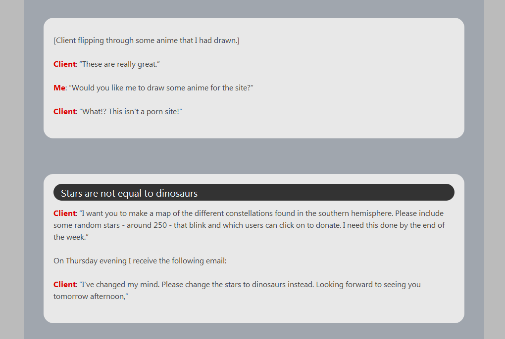 Clients From Hell - Clean and readable