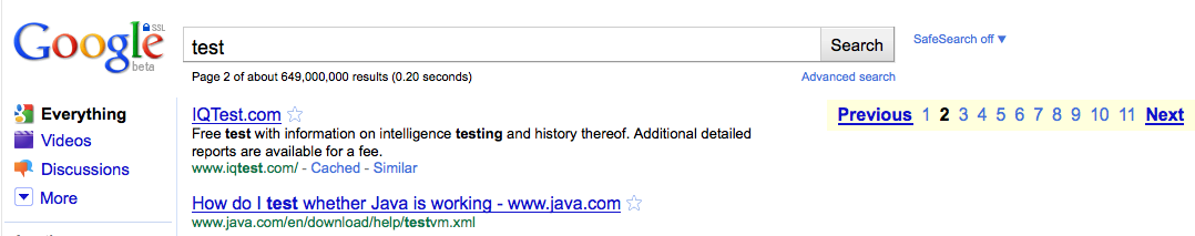 Google search results clean up