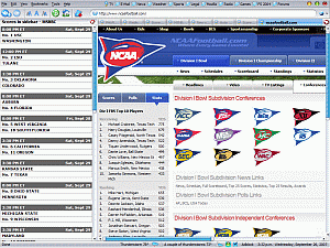 Scores in Sidebar - NCAAF (MSNBC)