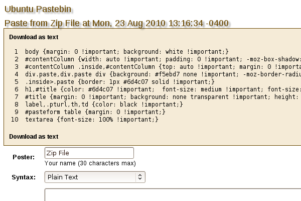 Old pastebin style