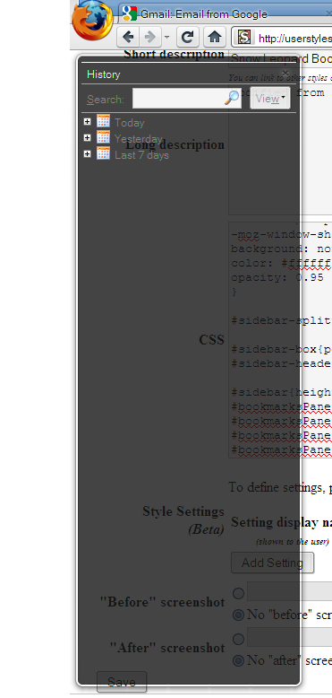 Snow Leopard Bookmark/history sidebar