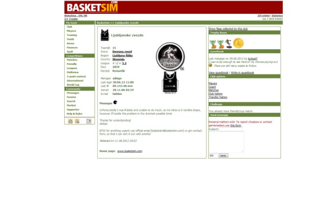 Basketsim Green Theme