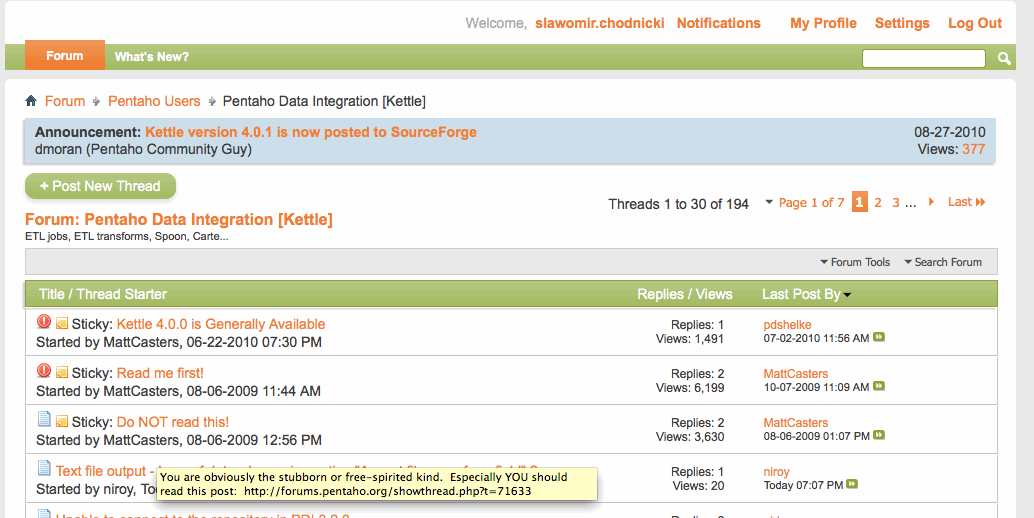 Lean Pentaho Forum