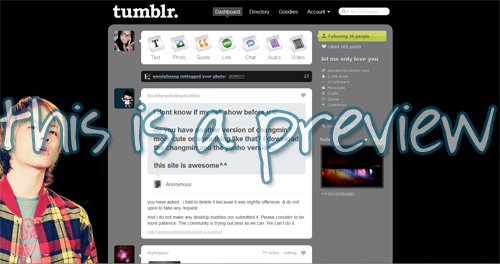 SHINee's Jonghyun Tumblr Dashboard Theme