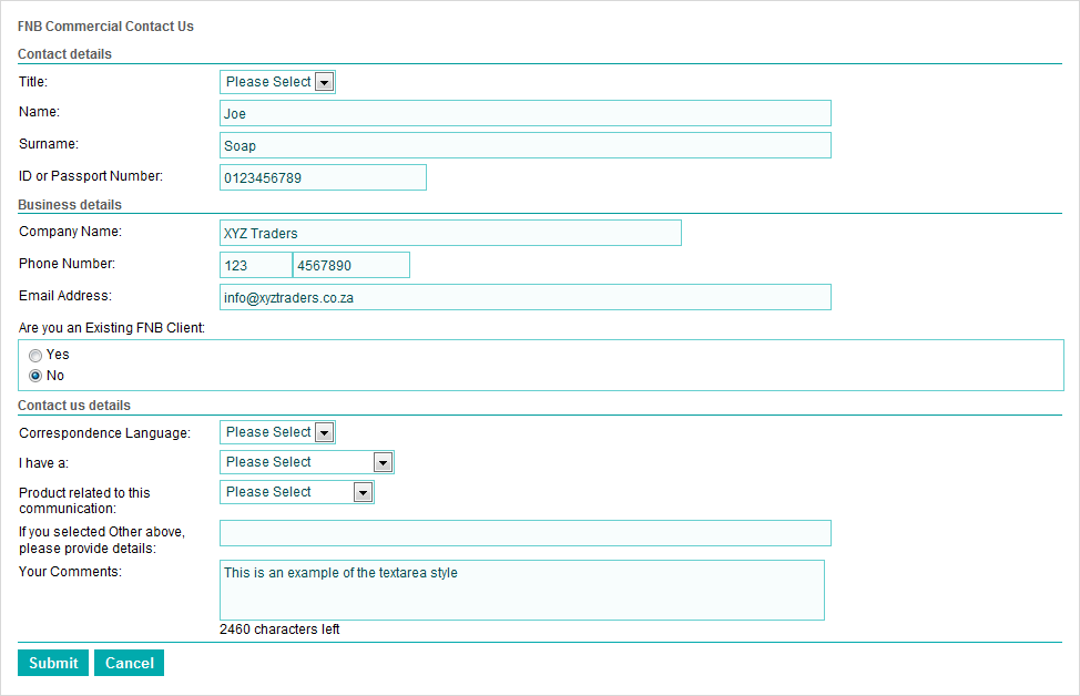 FNB.co.za - Form UI fix