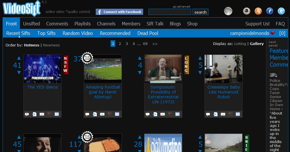 Expanding Sidebar for VideoSift