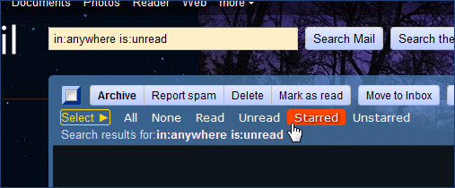 Gmail: Select links restored [style settings]