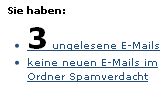 GMX TopMail - Zahl ungelesener Emails: Groß