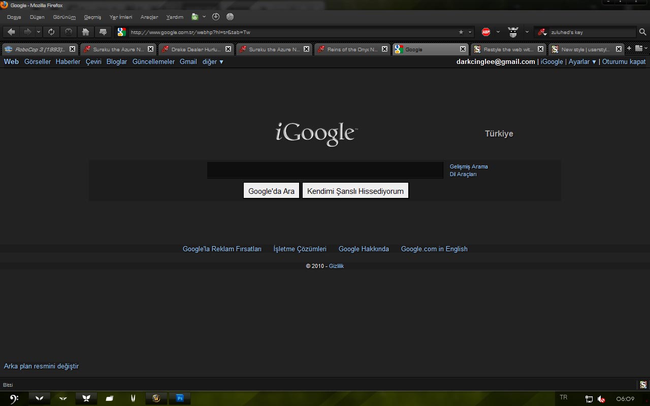 Dark Grey - Black Ashandle Google Skin